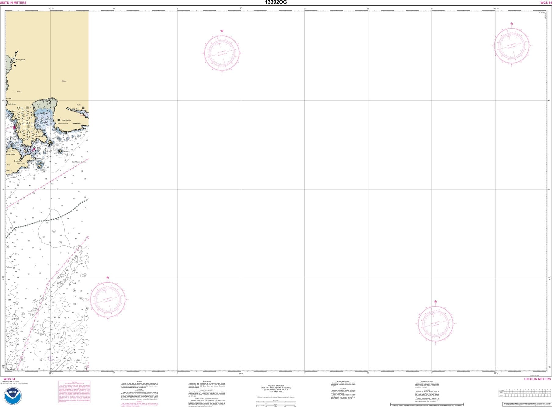 NOAA Nautical Chart 13392: Grand Manan Channel Southern Part