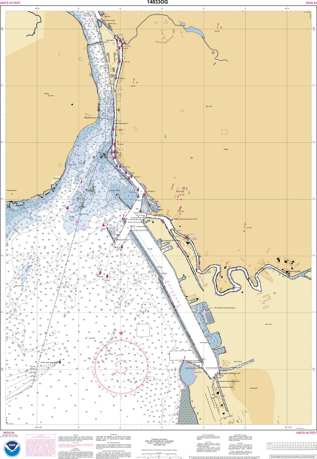 NOAA Nautical Chart 14833: Buffalo Harbor
