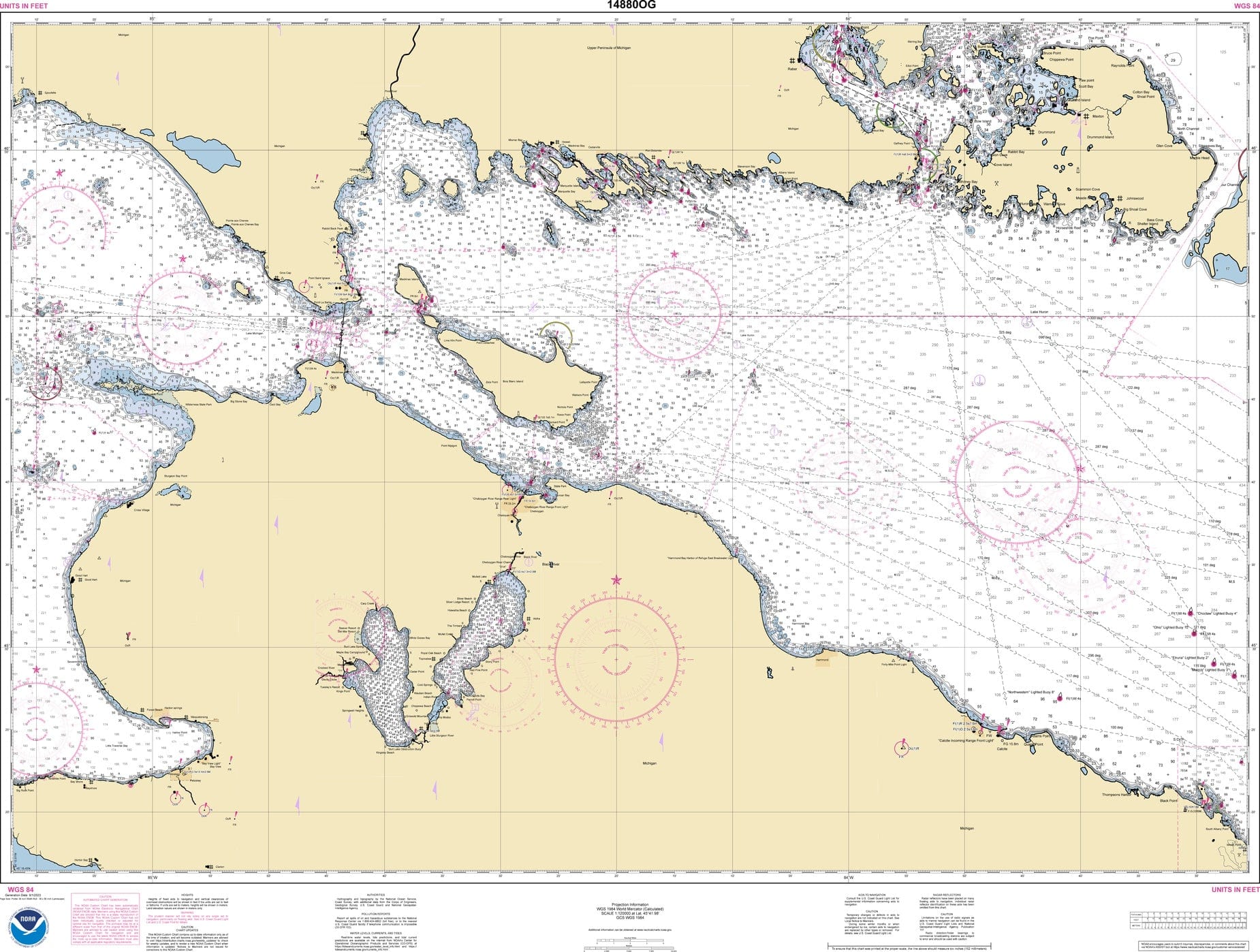NOAA Nautical Chart 14880: Straits of Mackinac