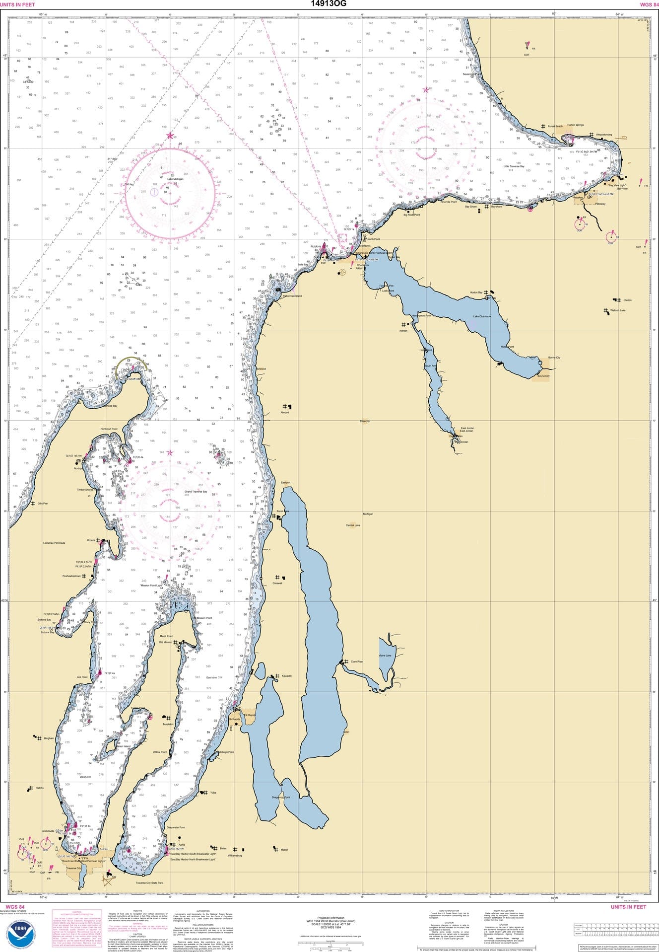 NOAA Nautical Chart 14913: Grand Traverse Bay to Little Traverse Bay