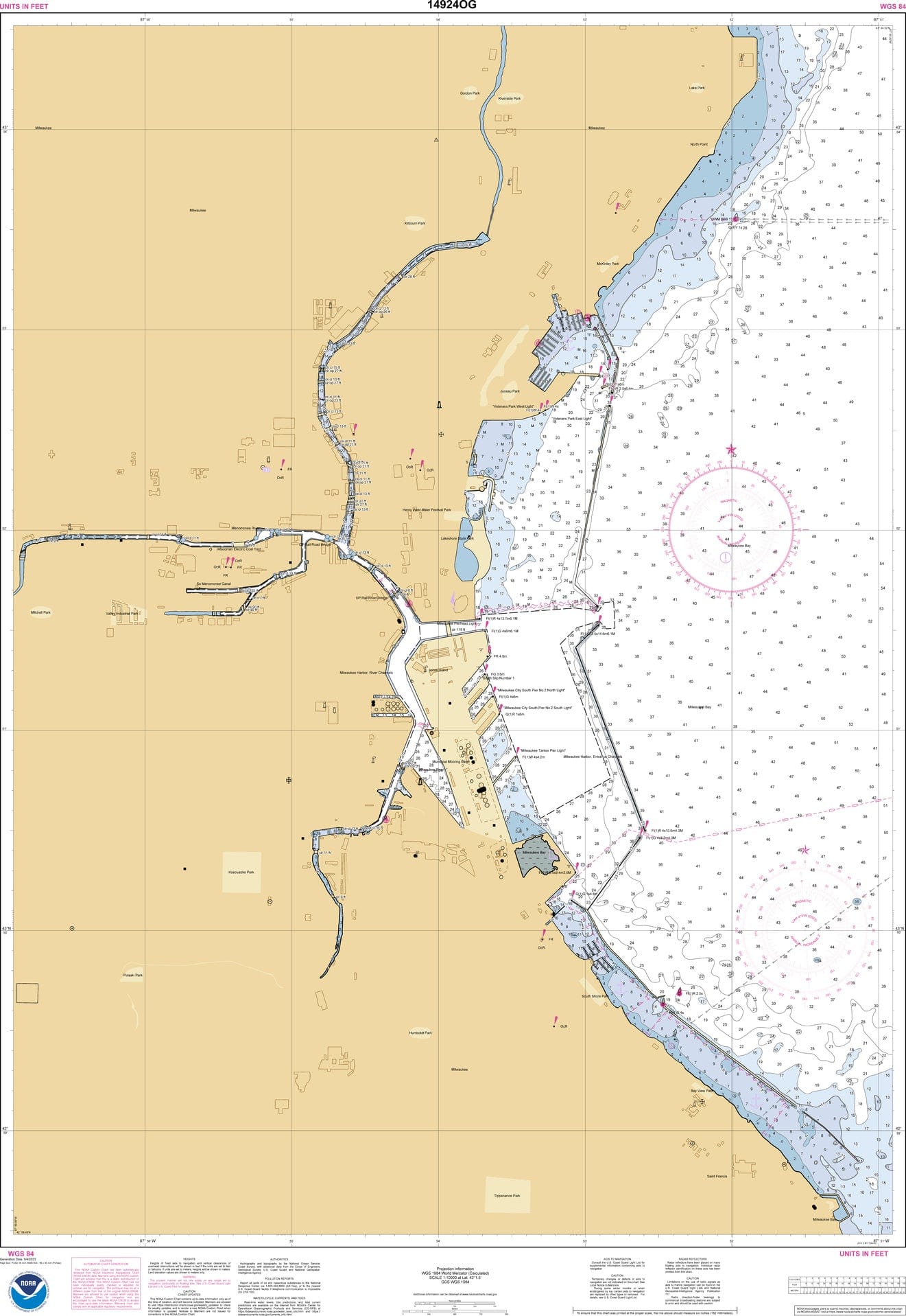 NOAA Nautical Chart 14924: Milwaukee Harbor
