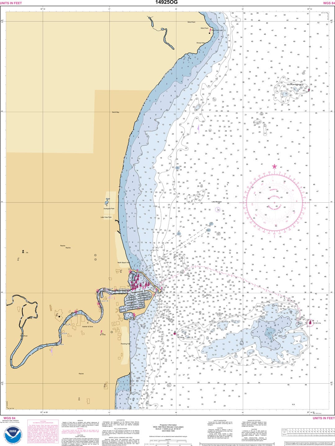NOAA Nautical Chart 14925: Racine Harbor