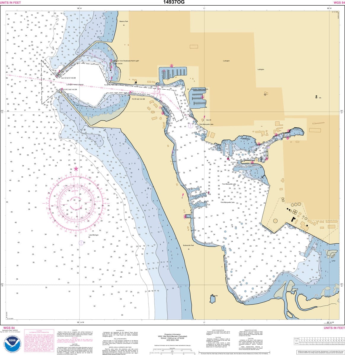 NOAA Nautical Chart 14937: Ludington Harbor