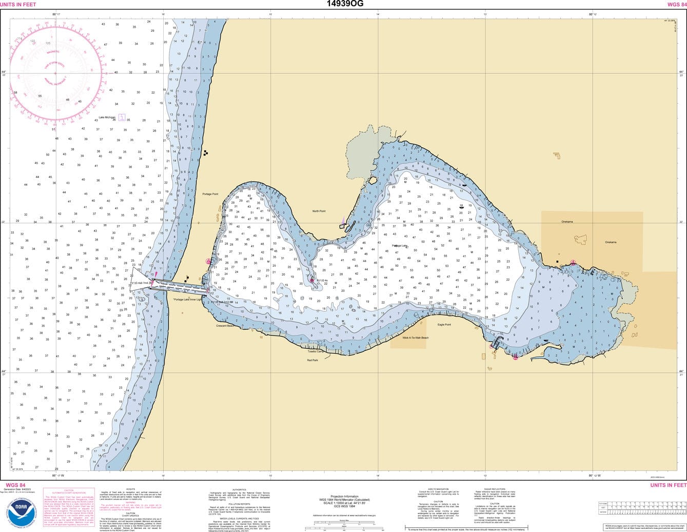 NOAA Nautical Chart 14939: Portage Lake