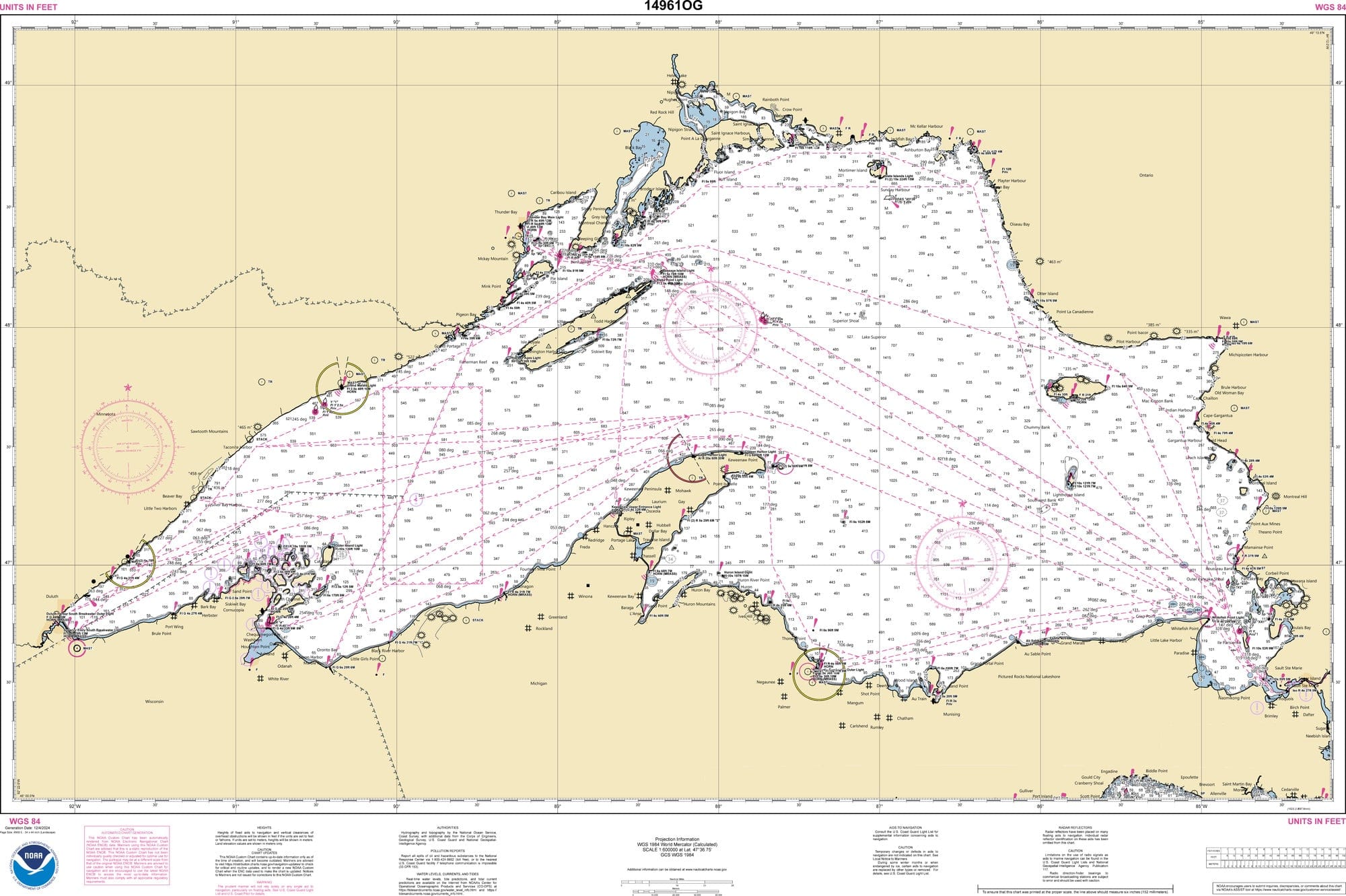NOAA Nautical Chart 14961: Lake Superior
