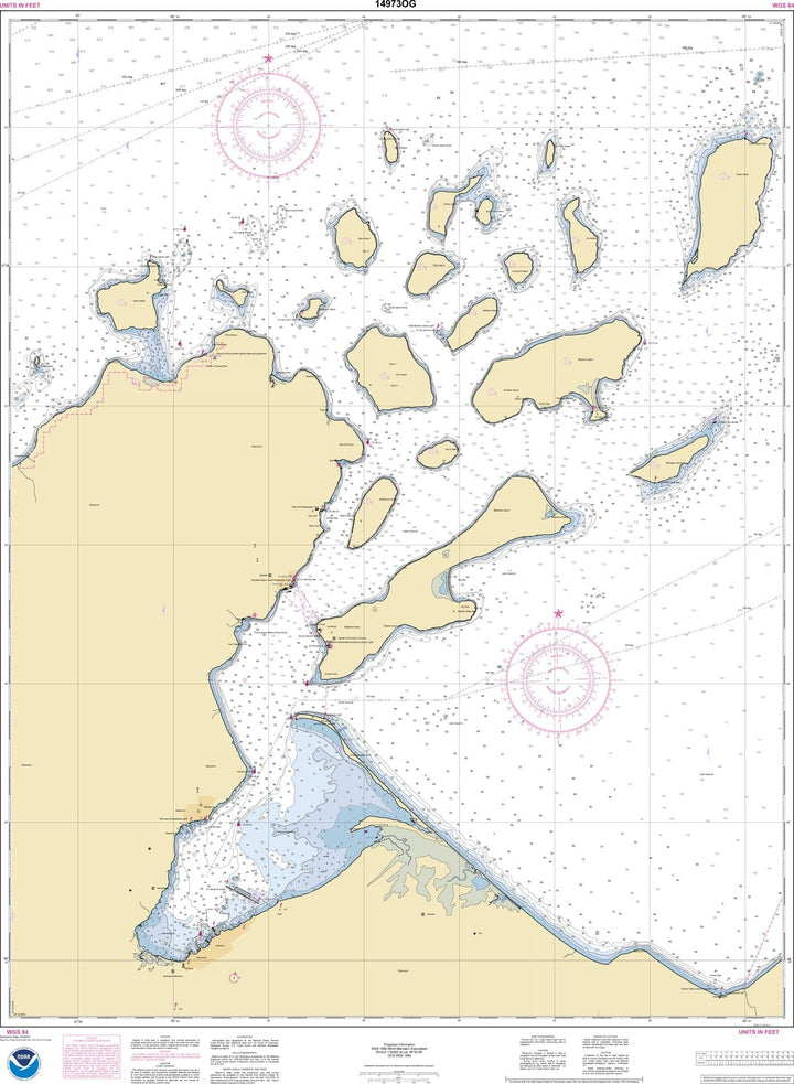 NOAA Nautical Chart 14973: Map of Apostle Islands, including ...