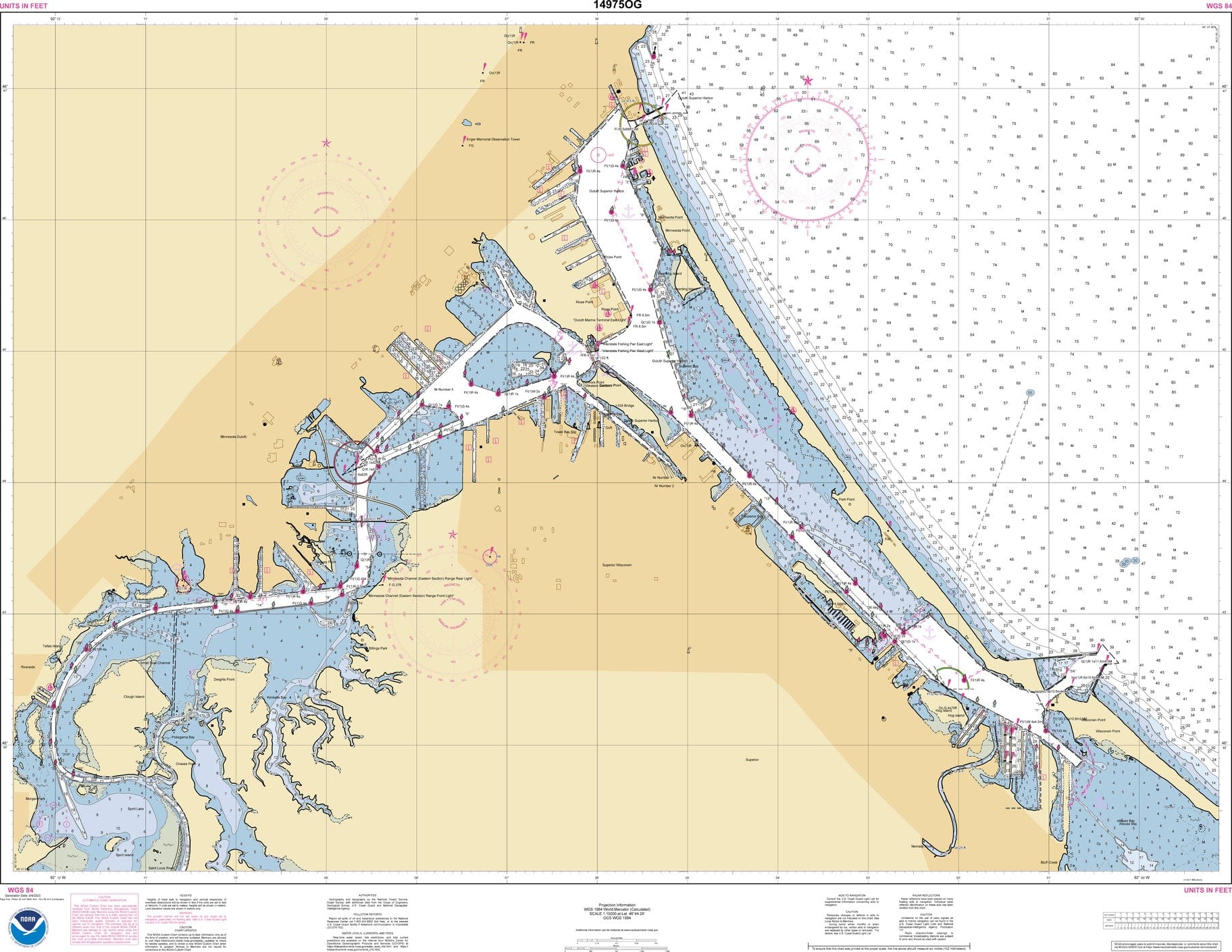 NOAA Nautical Chart 14975: Duluth-Superior Harbor;Upper St. Louis River