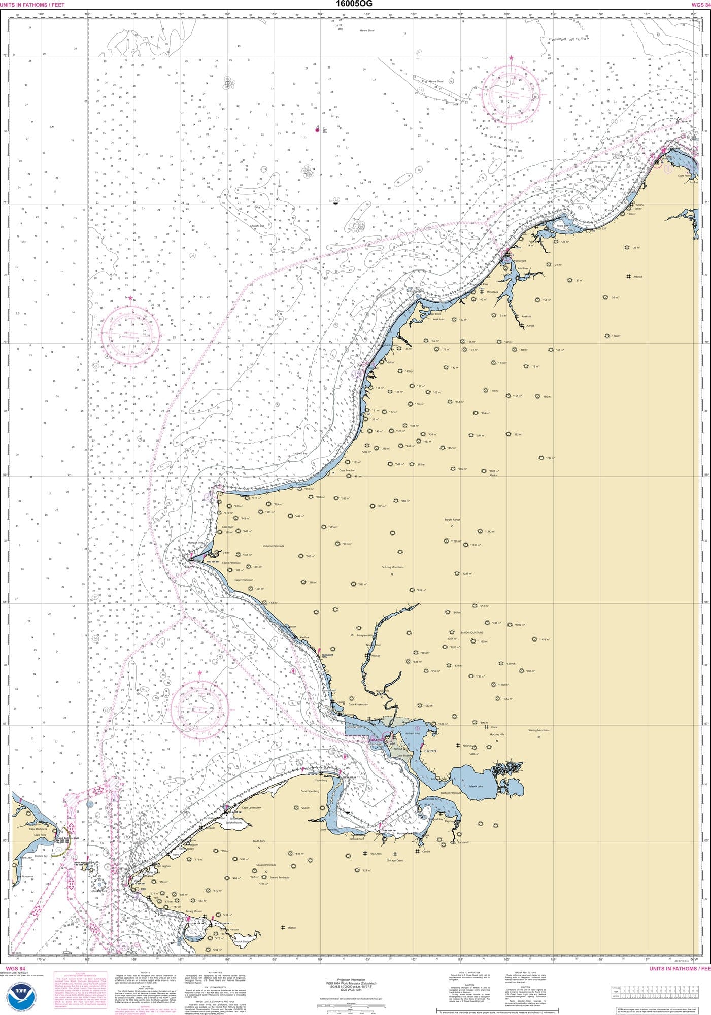 NOAA Nautical Chart 16005: Cape Prince of Wales to Pt. Barrow