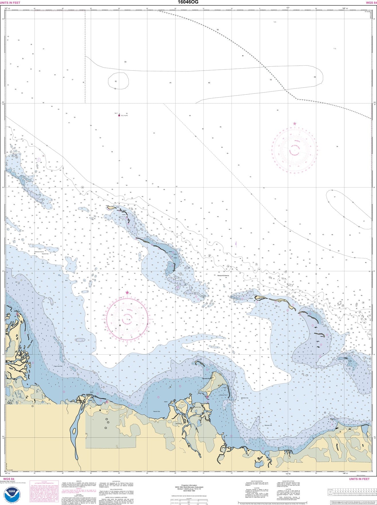 NOAA Nautical Chart 16046: McClure and Stockton Islands and vicinity