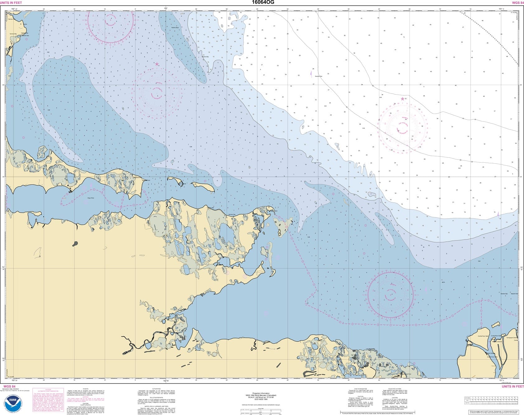 NOAA Nautical Chart 16064: Harrison Bay-western part