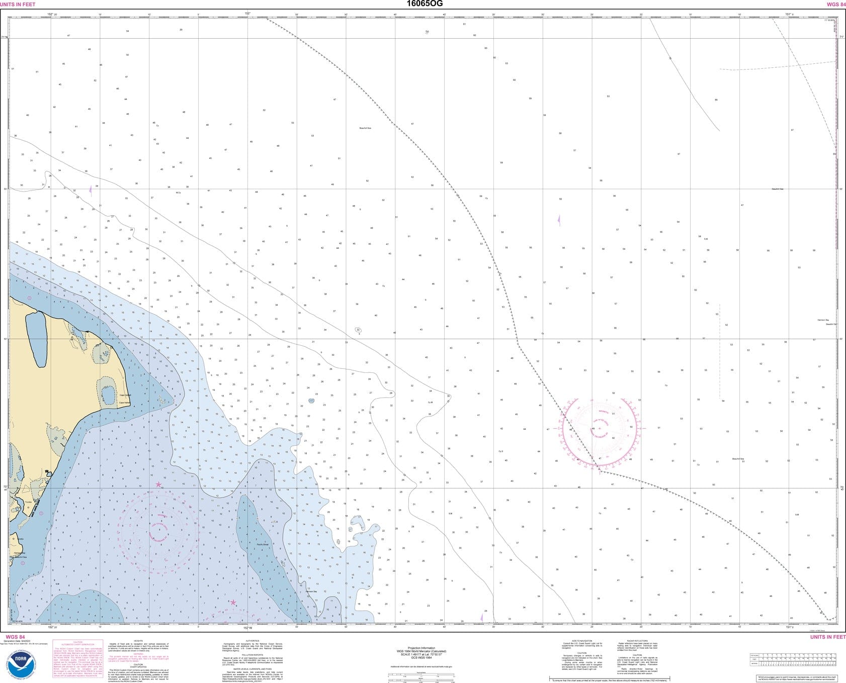 NOAA Nautical Chart 16065: Cape Halkett and vicinity