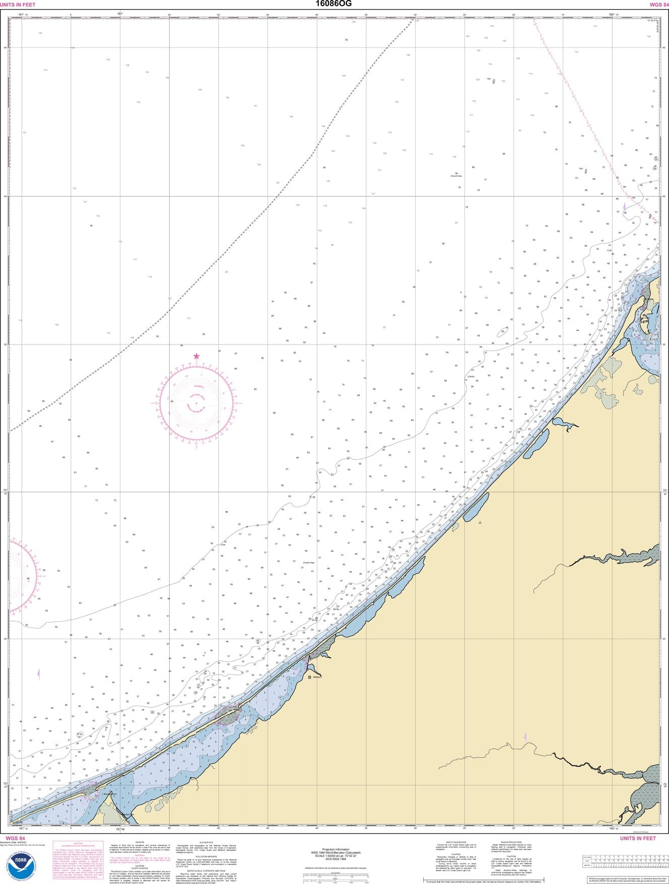 NOAA Nautical Chart 16086: Nakotlek Pt. to Wainwright