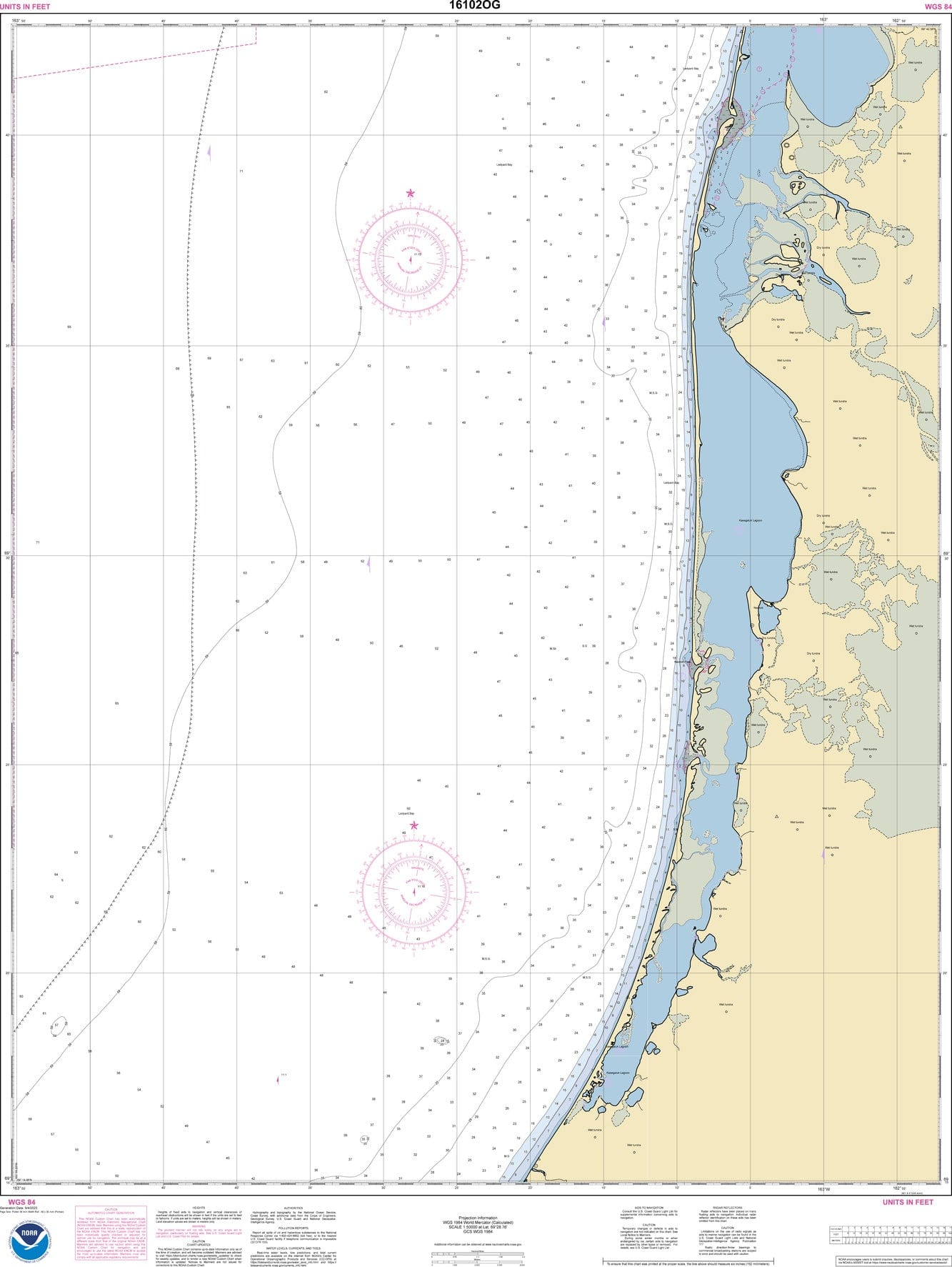 NOAA Nautical Chart 16102: Kuchiak River to Kukpowruk Pass