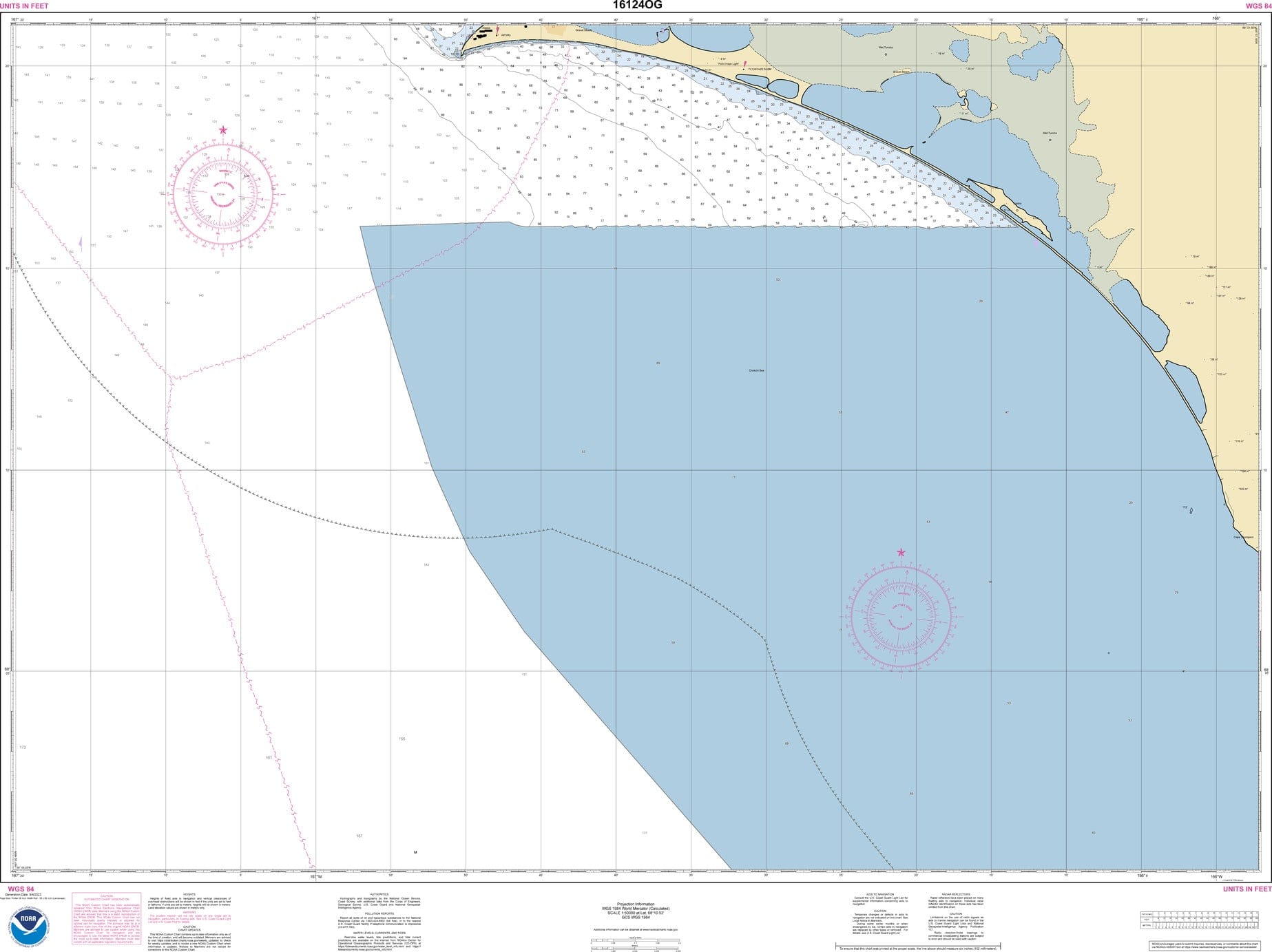 NOAA Nautical Chart 16124: Cape Thompson to Point Hope
