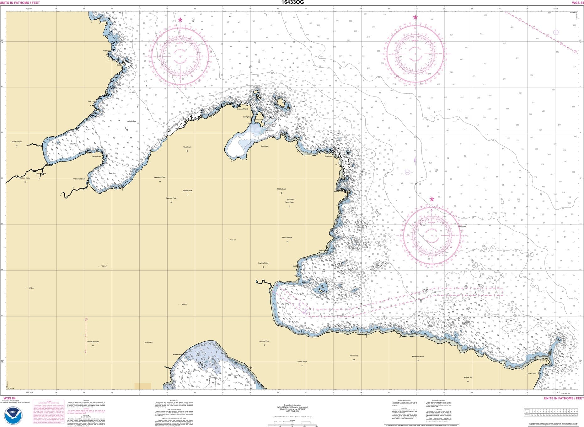 NOAA Nautical Chart 16433: Sarana Bay to Holtz Bay;Chichagof Harbor