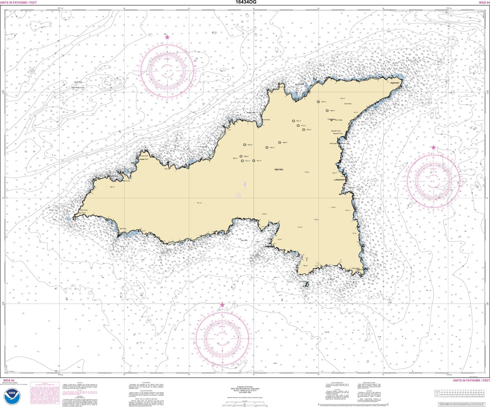 NOAA Nautical Chart 16434: Agattu Island