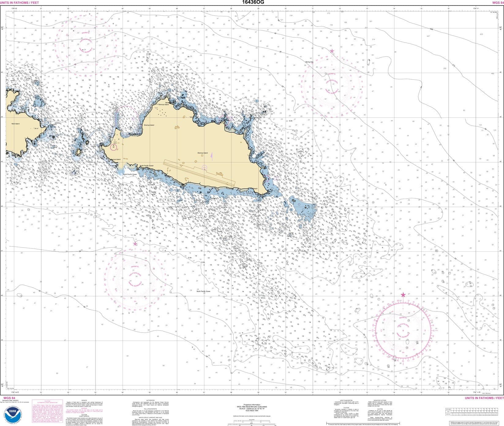 NOAA Nautical Chart 16436: Shemya Island;Alcan Harbor;Skoot Cove
