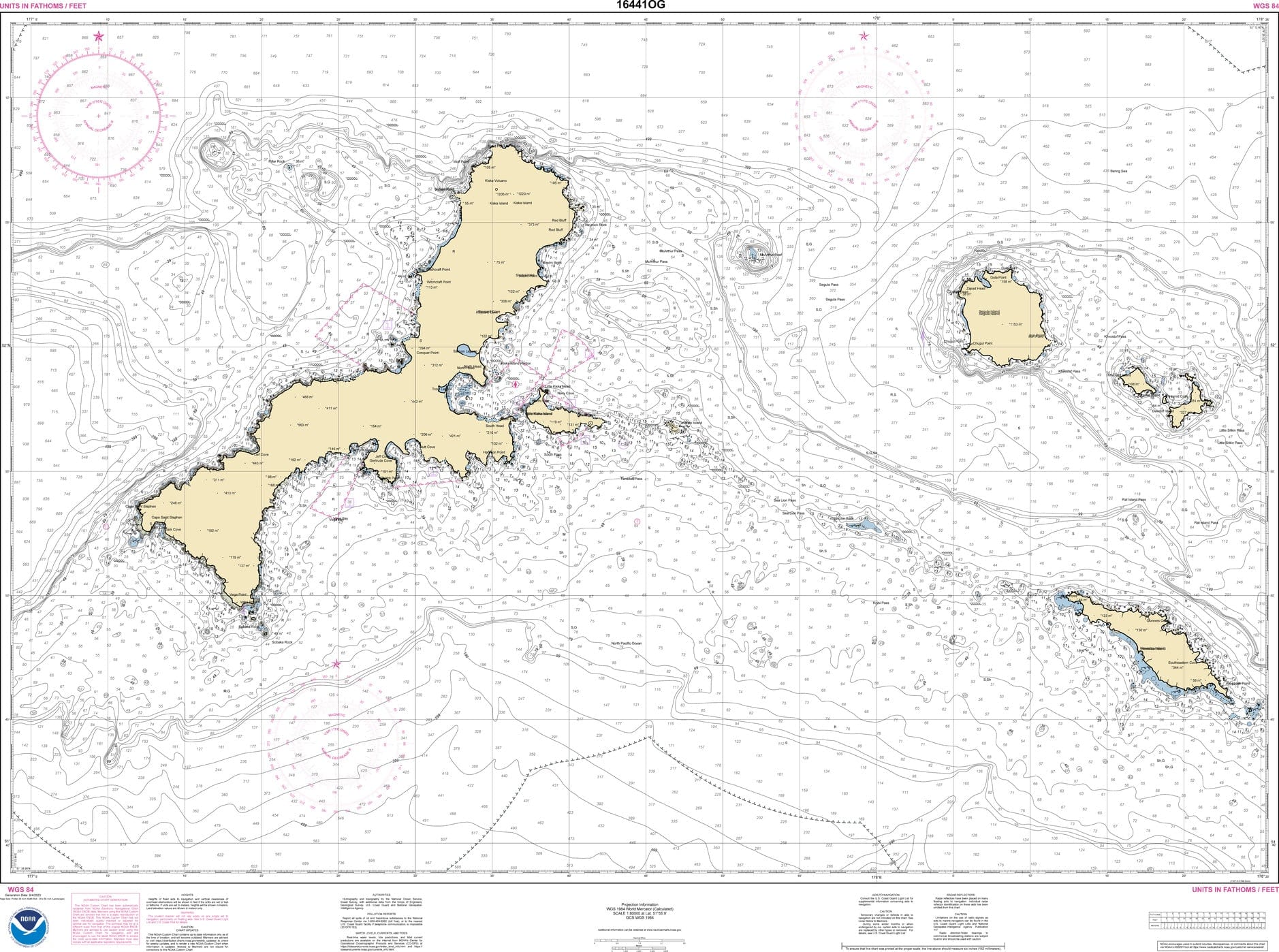 NOAA Nautical Chart 16441: Kiska Island and approaches