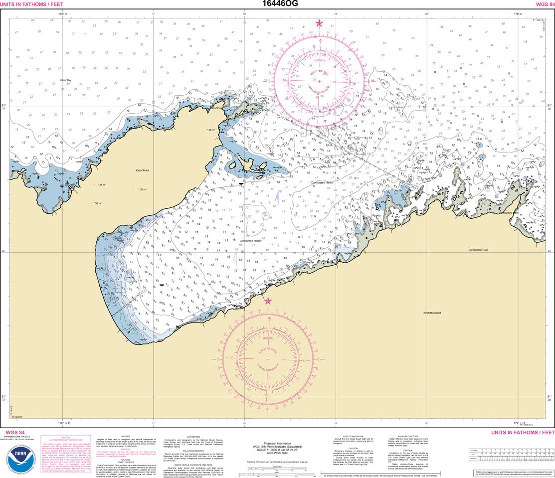 NOAA Nautical Chart 16446: Constantine Harbor, Amchitka Island