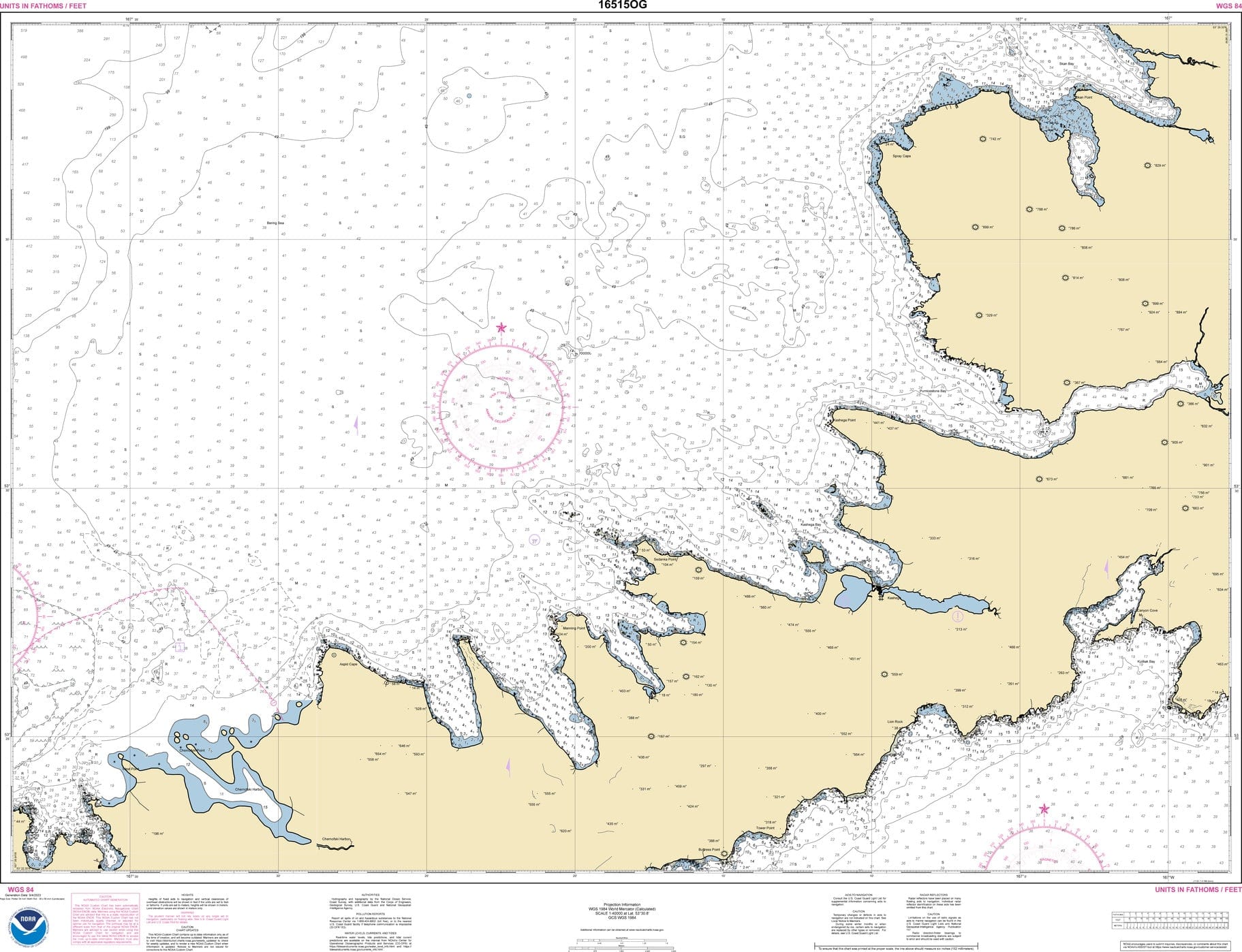 NOAA Nautical Chart 16515: Chernofski Harbor to Skan Bay