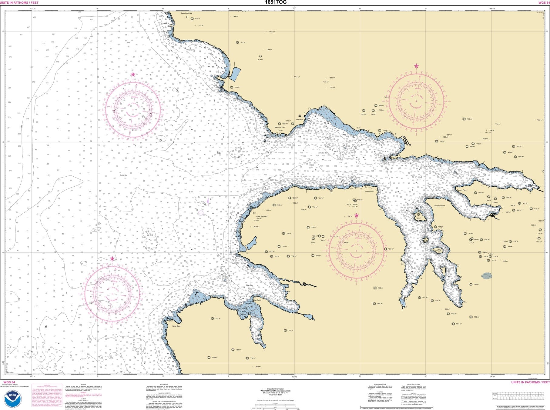 NOAA Nautical Chart 16517: Makushin Bay