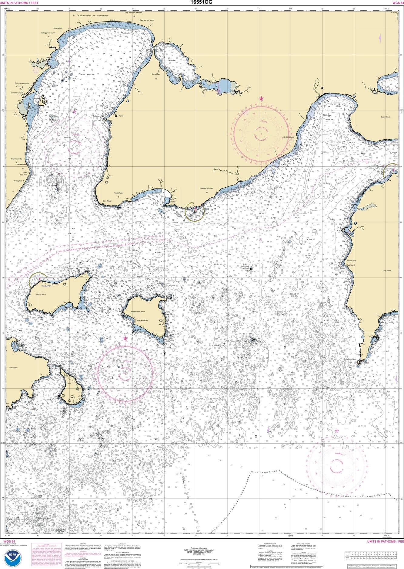 NOAA Nautical Chart 16551: Unga Island to Pavlof Bay, Alaska Pen.