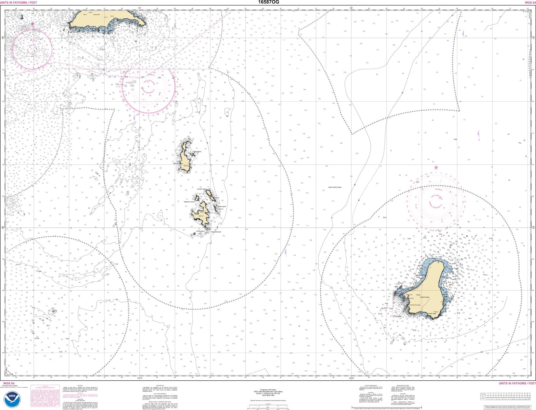 NOAA Nautical Chart 16587: Semidi Islands and Vicinity