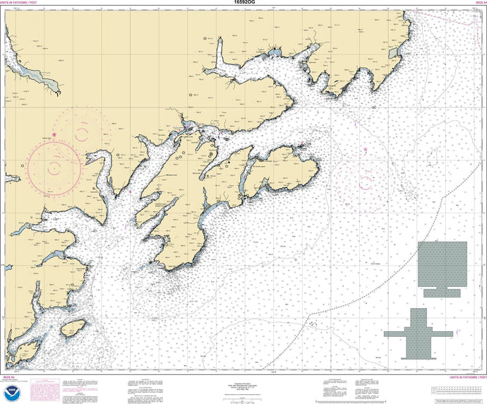 NOAA Nautical Chart 16592: Kodiak Island Gull Point to Kaguyak Bay;Sitkalidak Passage
