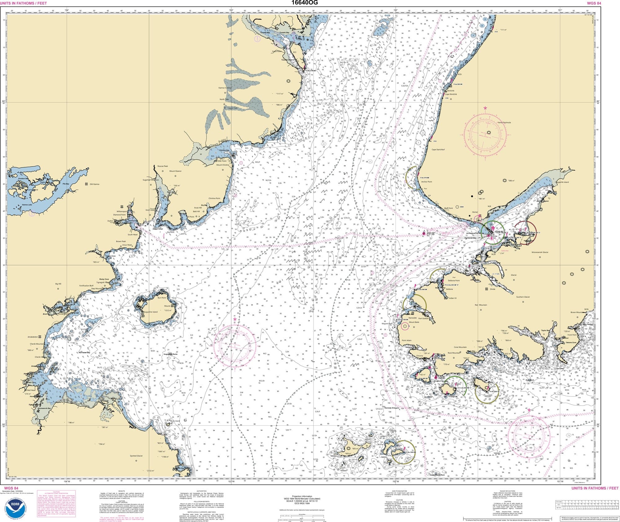 NOAA Nautical Chart 16640: Cook Inlet-southern part