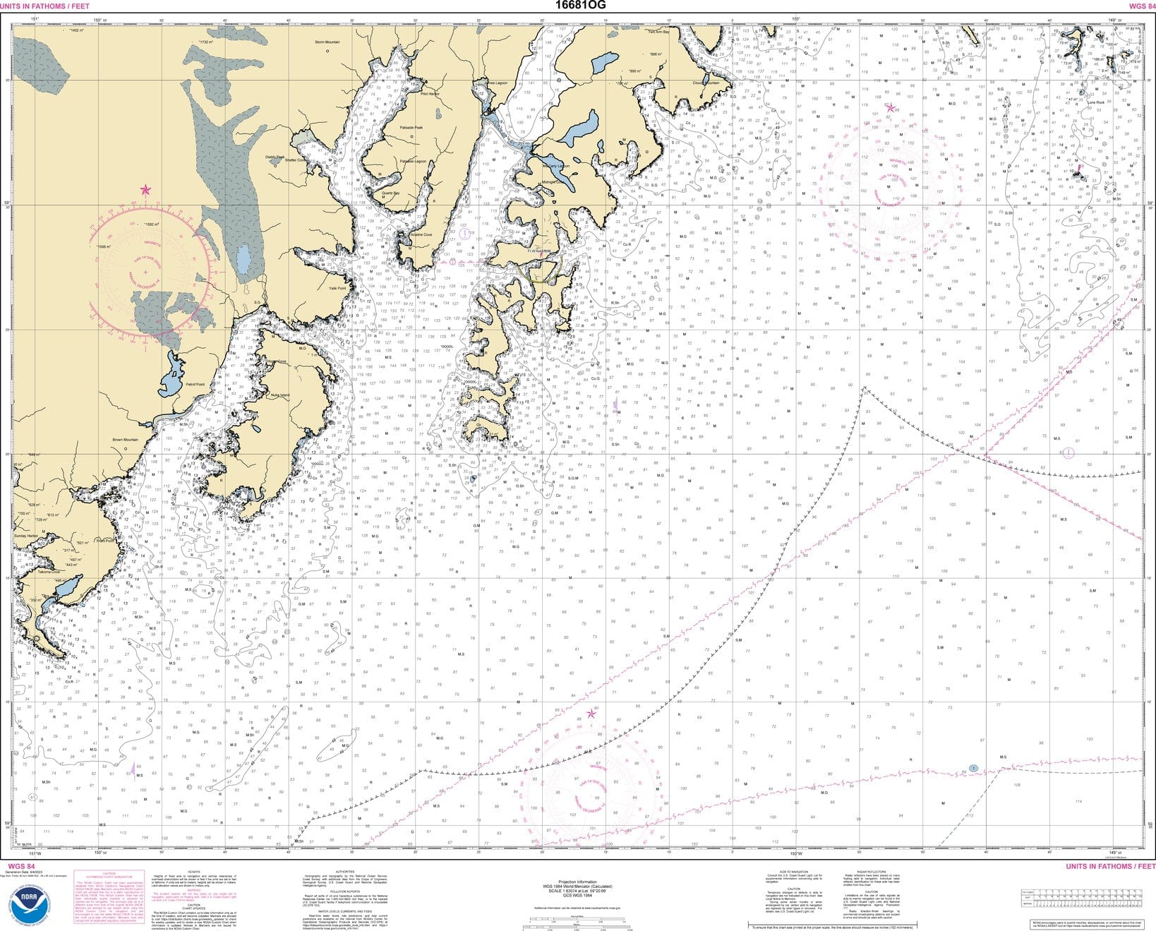 NOAA Nautical Chart 16681: Seal Rocks to Gore Point