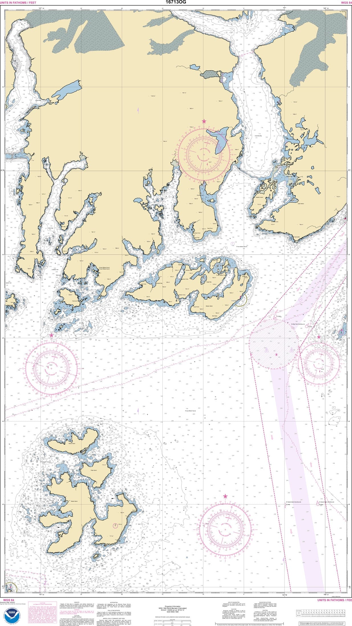NOAA Nautical Chart 16713: Naked Island to Columbia Bay