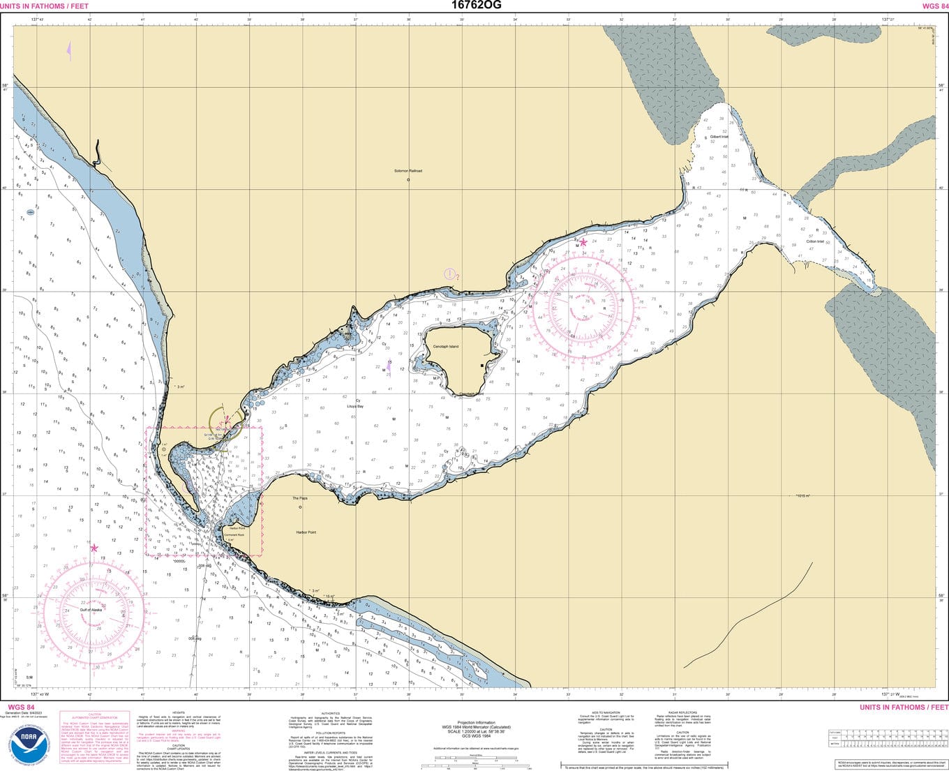 NOAA Nautical Chart 16762: Lituya Bay;Lituya Bay Entrance