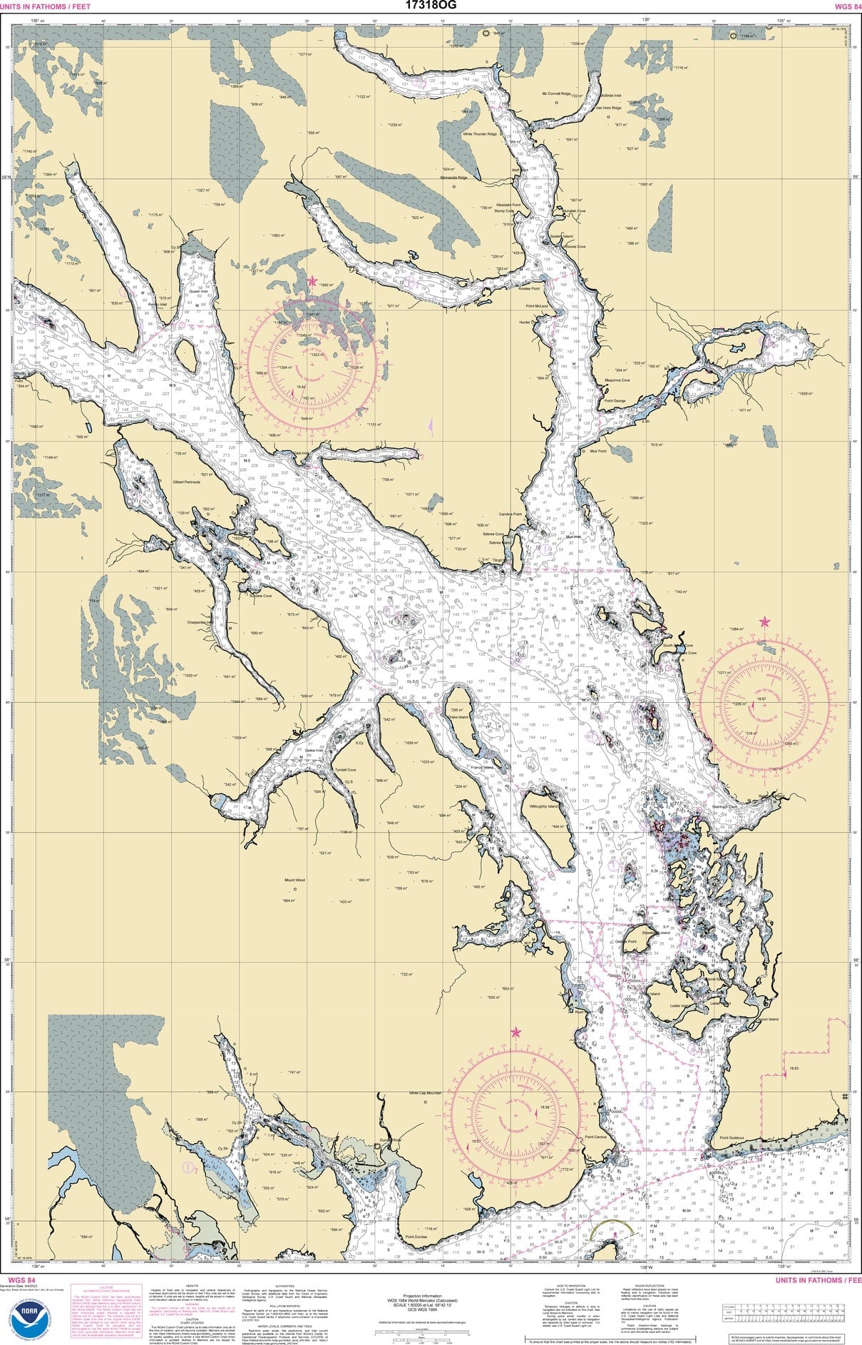 NOAA Nautical Chart 17318: Glacier Bay;Bartlett Cove