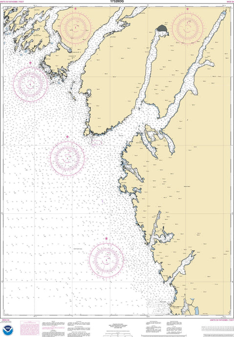 NOAA Nautical Chart 17328: Snipe Bay to Crawfish Inlet,Baranof l.