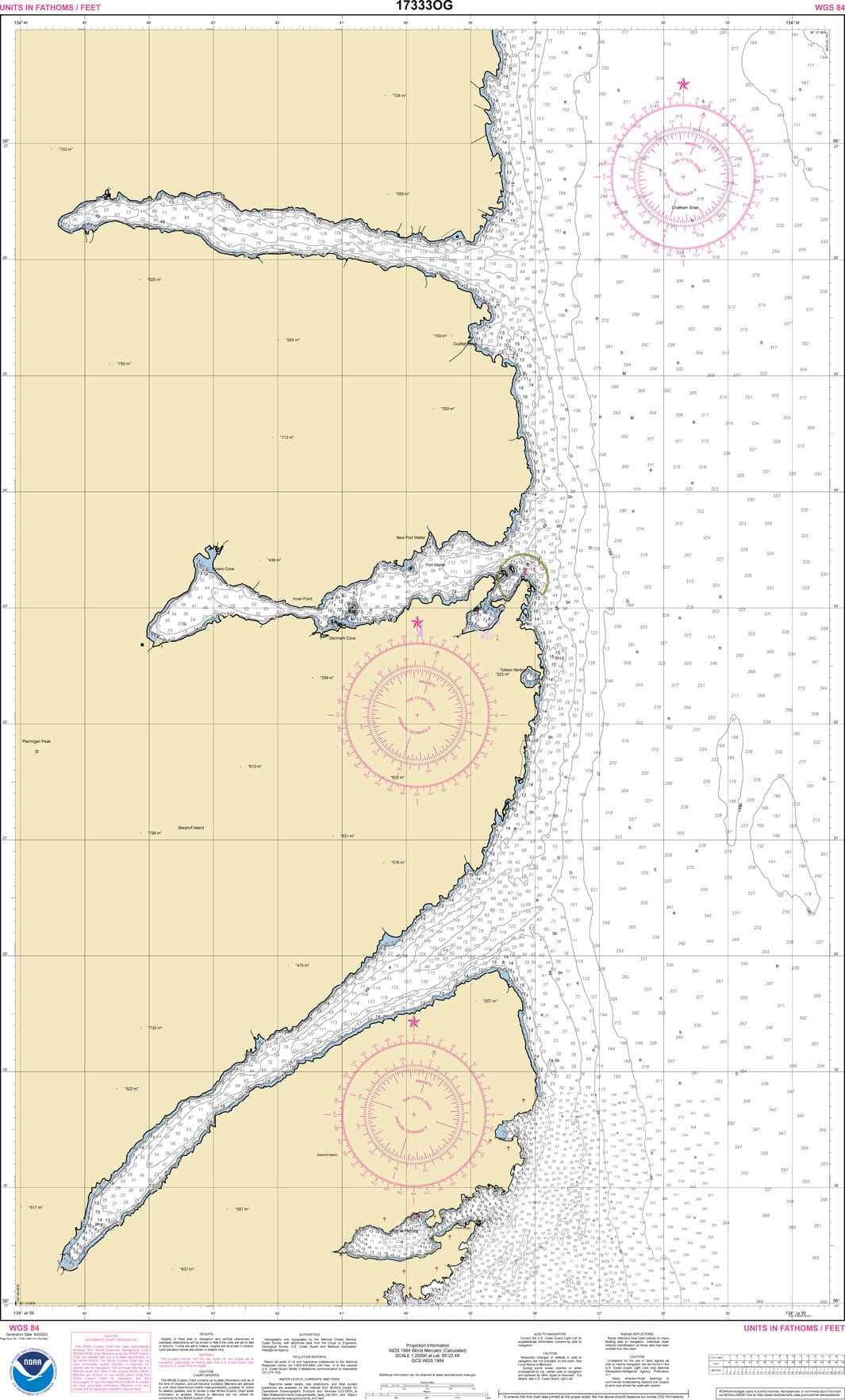 NOAA Nautical Chart 17333: Ports Herbert, Walter, Lucy and Armstrong