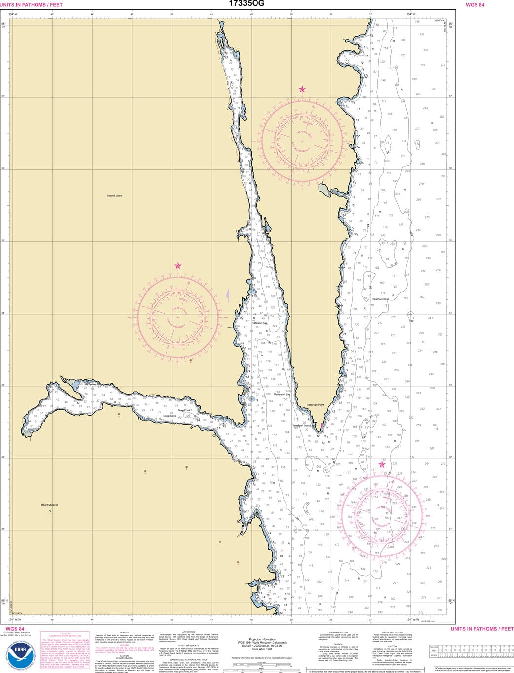 NOAA Nautical Chart 17335: Patterson Bay and Deep Cove - Amnautical