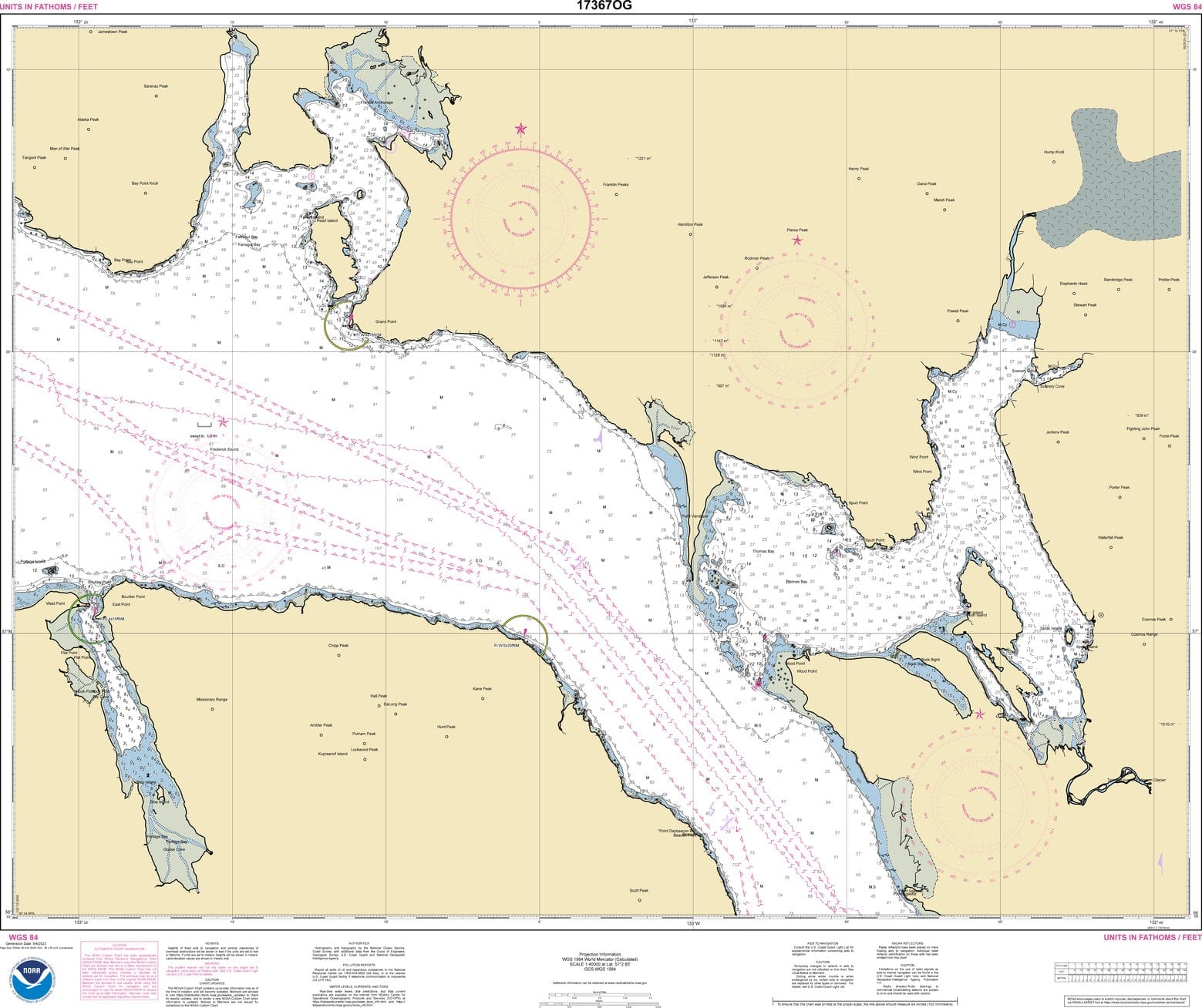 NOAA Nautical Chart 17367: Thomas, Farragut, and Portage Bays, Frederick Sound