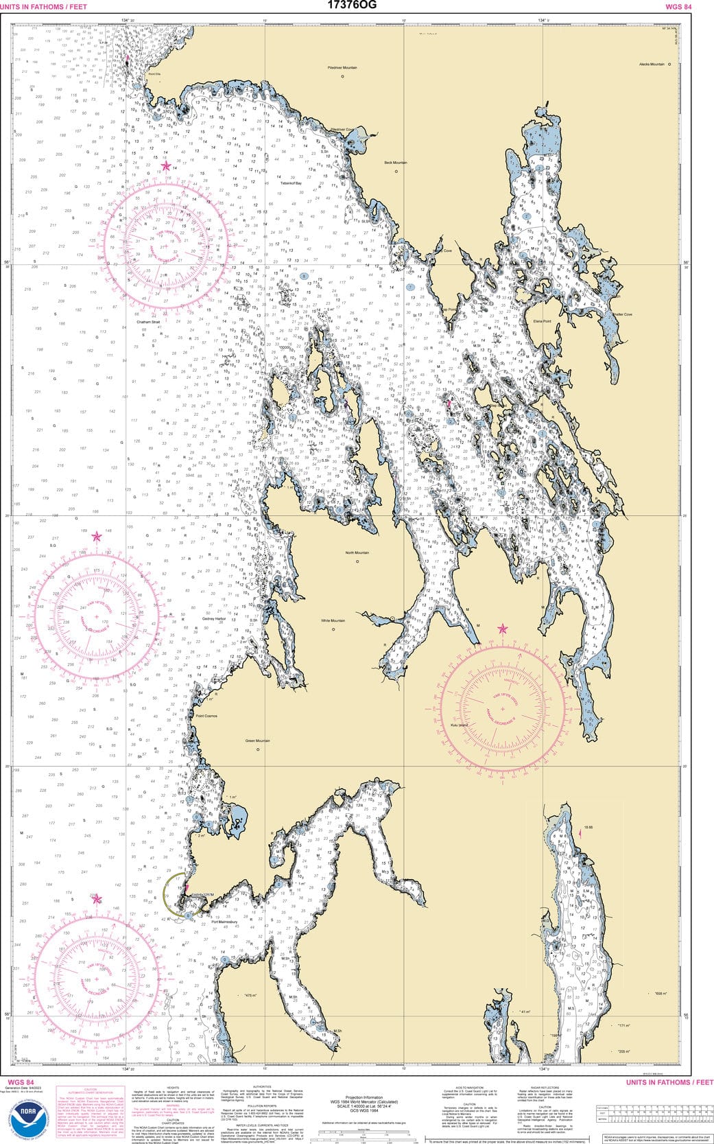 NOAA Nautical Chart 17376: Tebenkof Bay and Port Malmesbury