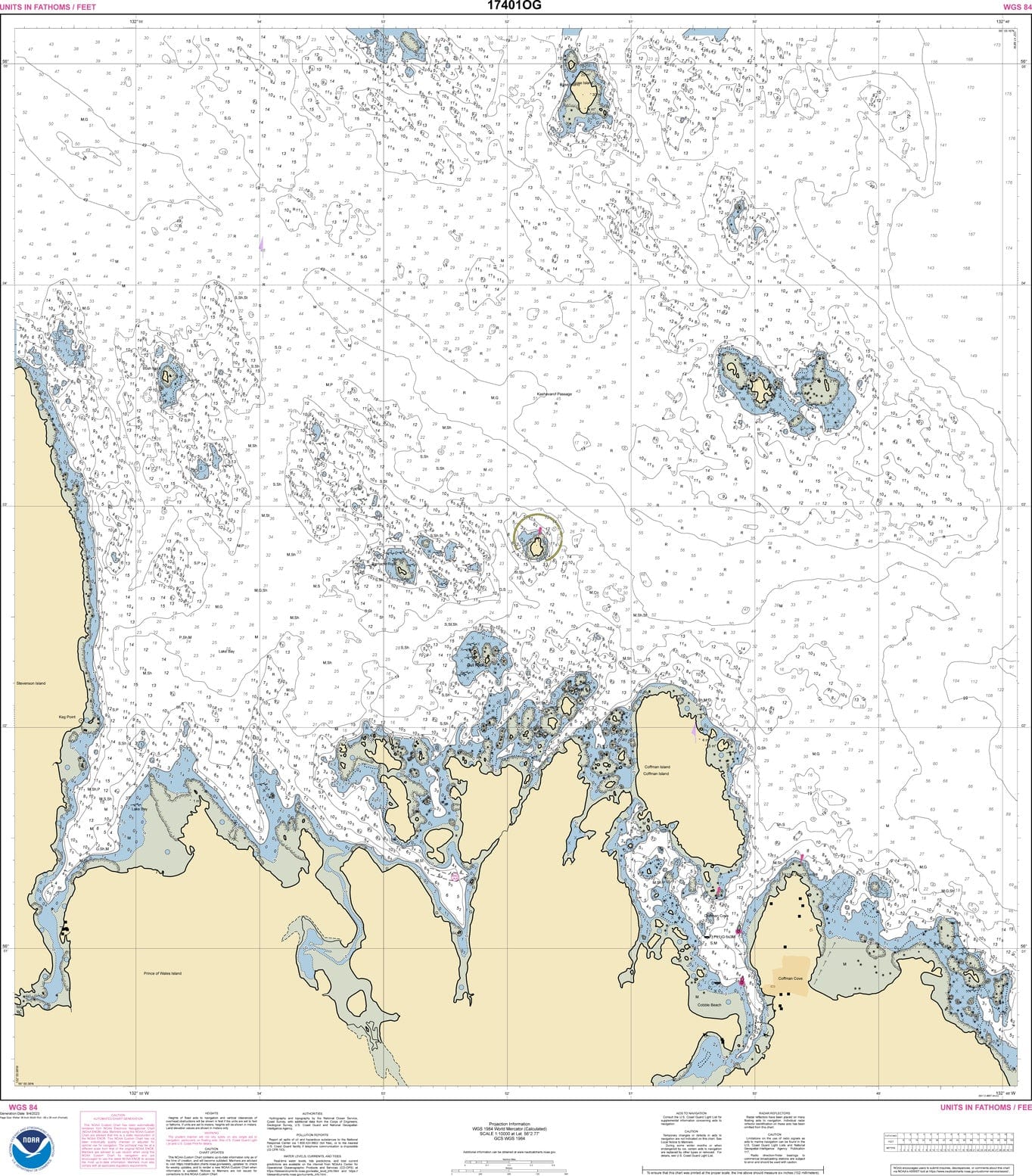 NOAA Nautical Chart 17401: Lake Bay and approaches, Clarence Str.