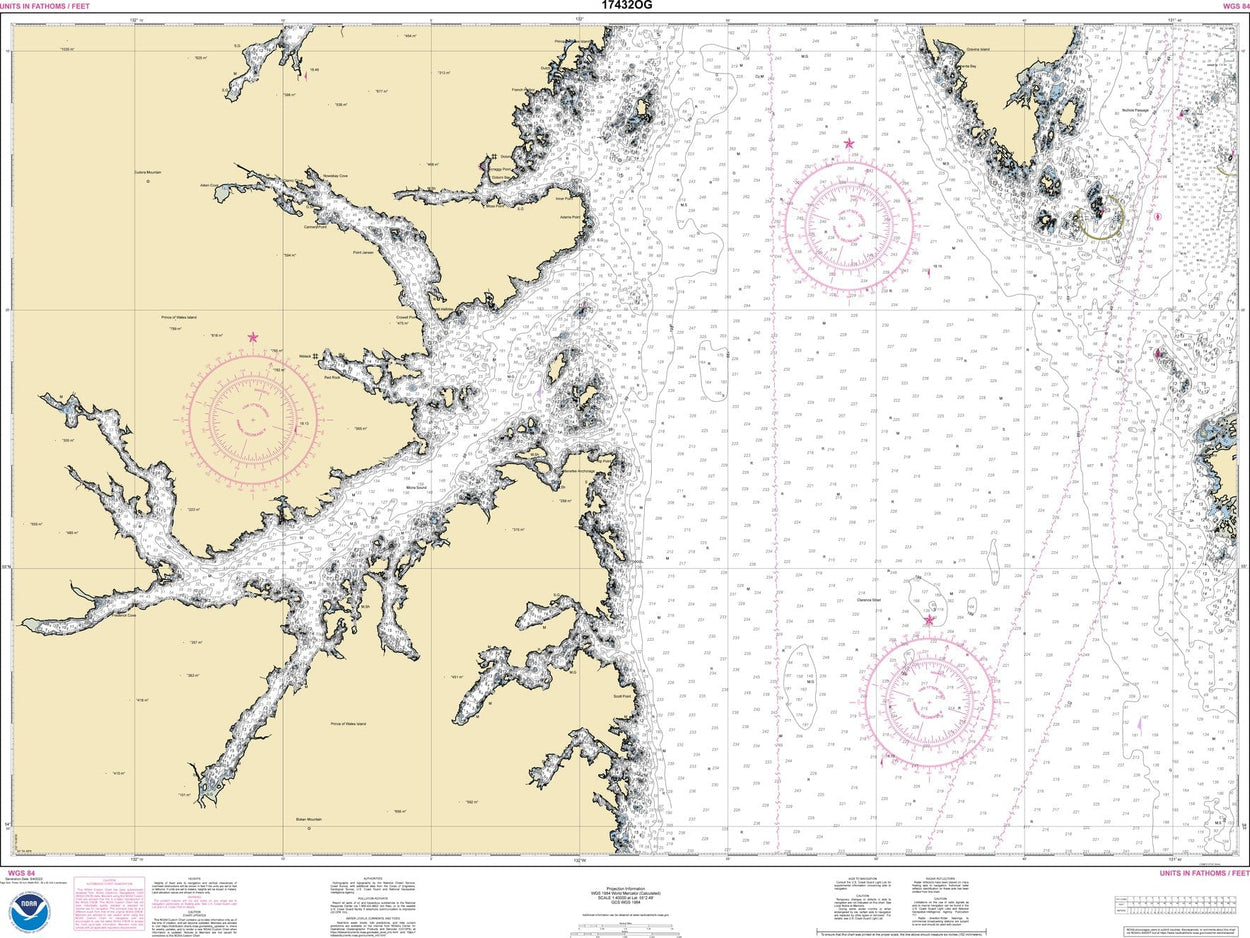 NOAA Nautical Chart 17432: Clarence Strait and Moira Sound - Amnautical