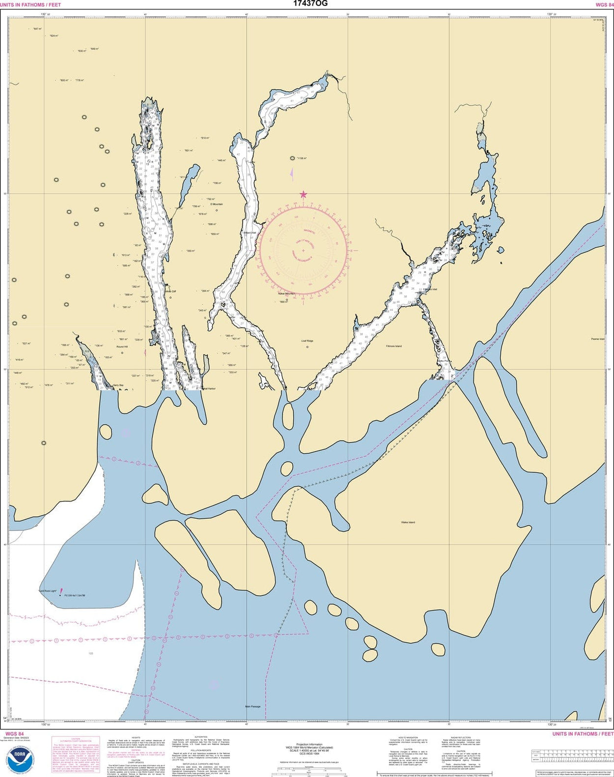 NOAA Nautical Chart 17437: Portland Inlet to Nakat Bay - Amnautical