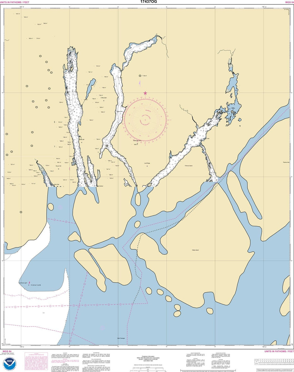 Portland Chart NOAA Nautical Chart 17437: Portland Inlet to Nakat Bay - Amnautical