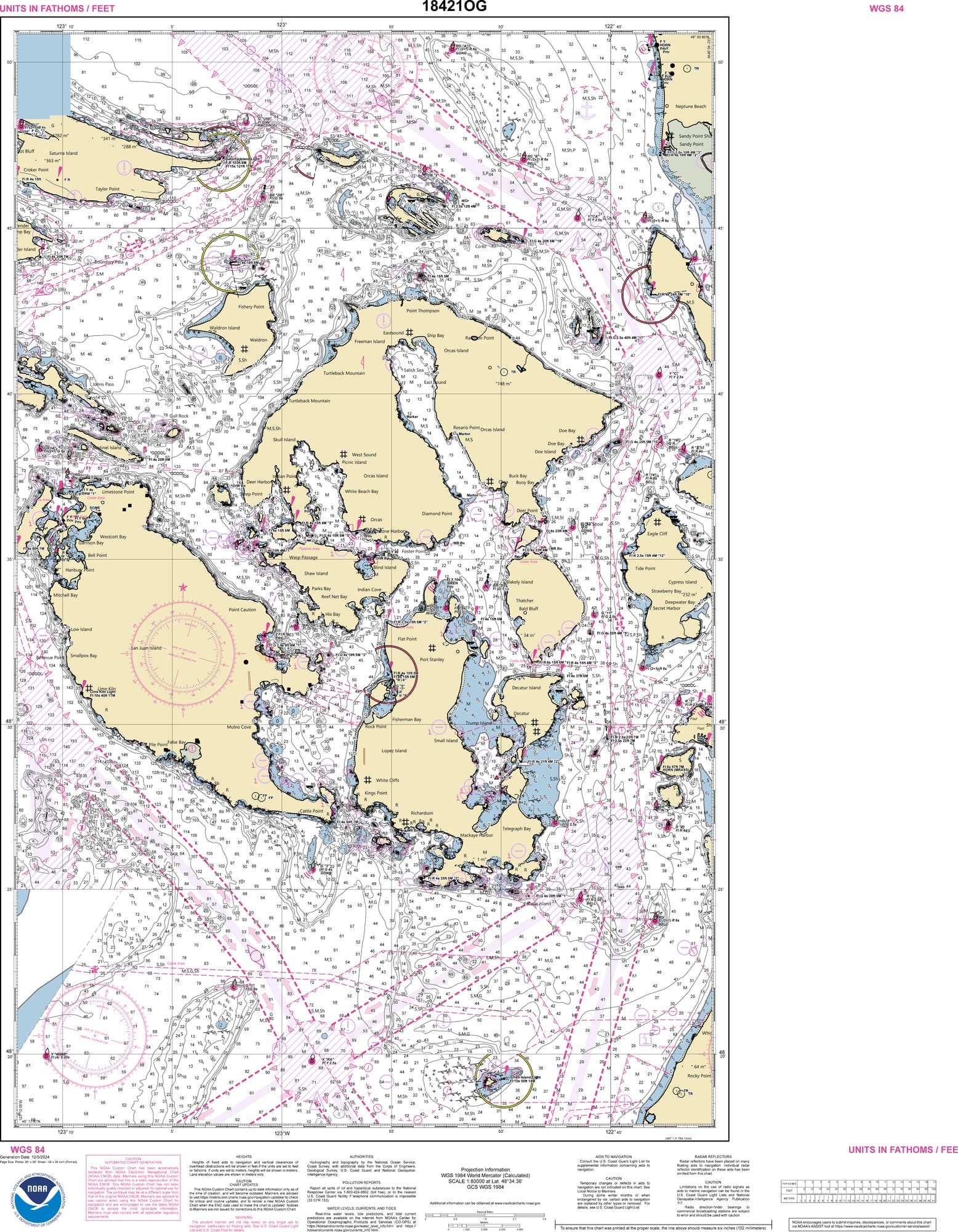 NOAA Nautical Chart 18421: Strait of Juan de Fuca to Strait of Georgia;Drayton Harbor