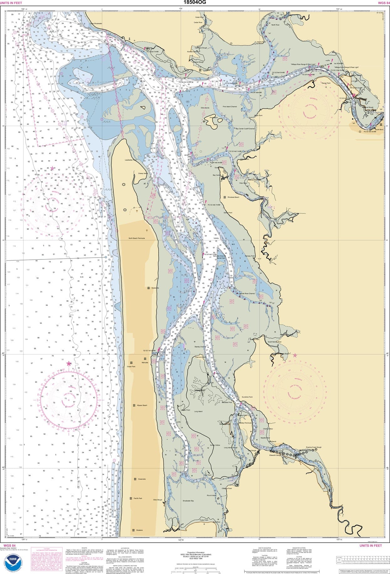 NOAA Nautical Chart 18504: Willapa Bay;Toke Pt.