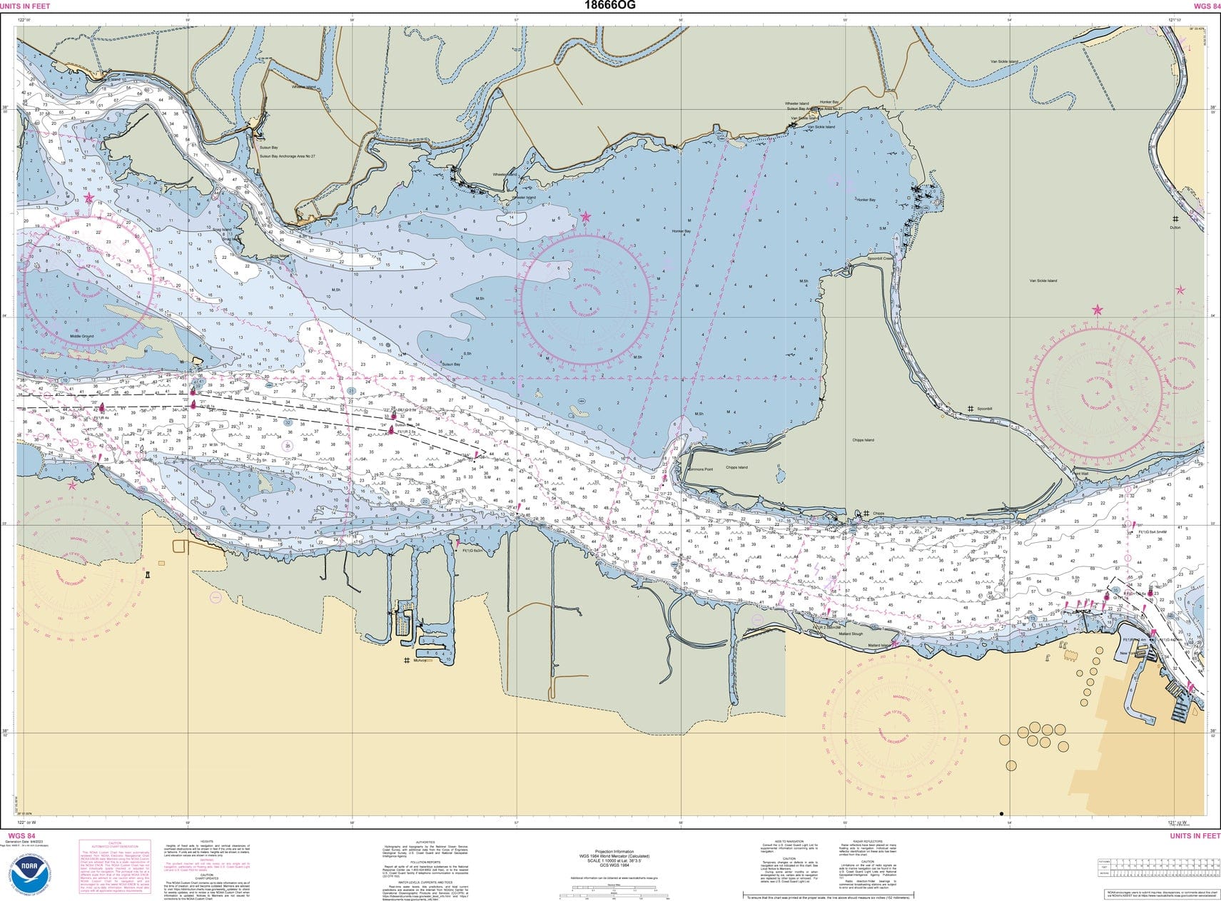 NOAA Nautical Chart 18666: Suisun Bay Middle Ground to New York Slough
