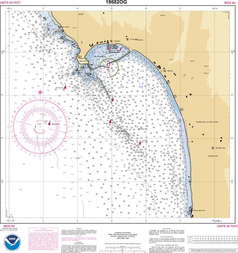 NOAA Nautical Chart 18682: Half Moon Bay