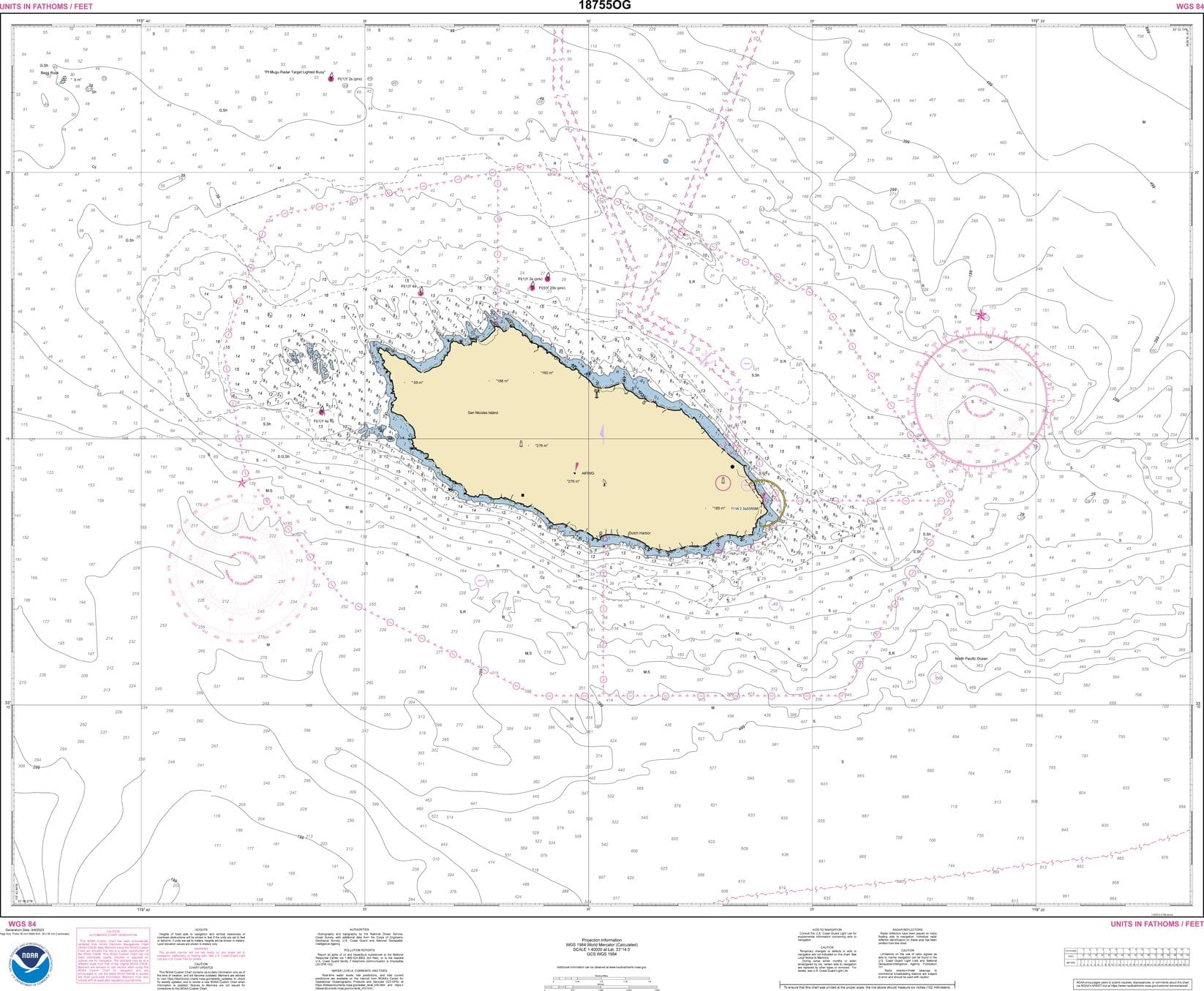 NOAA Nautical Chart 18755: San Nicolas Island