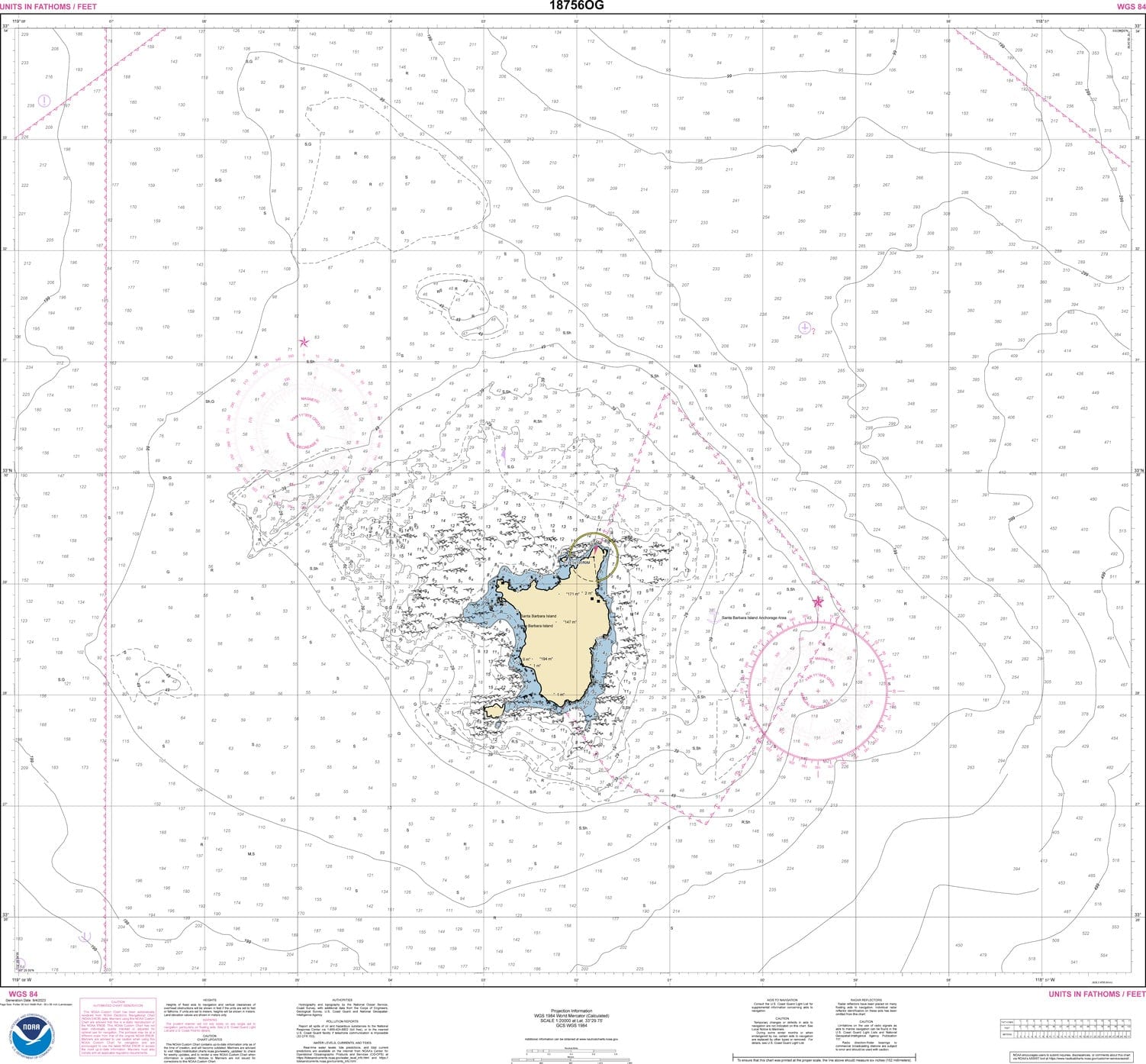 NOAA Nautical Chart 18756: Santa Barbara Island