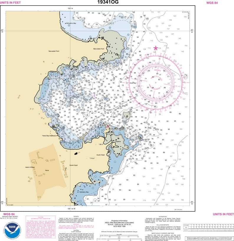 NOAA Nautical Chart 19341: HÃ¤na Bay Island of Maui