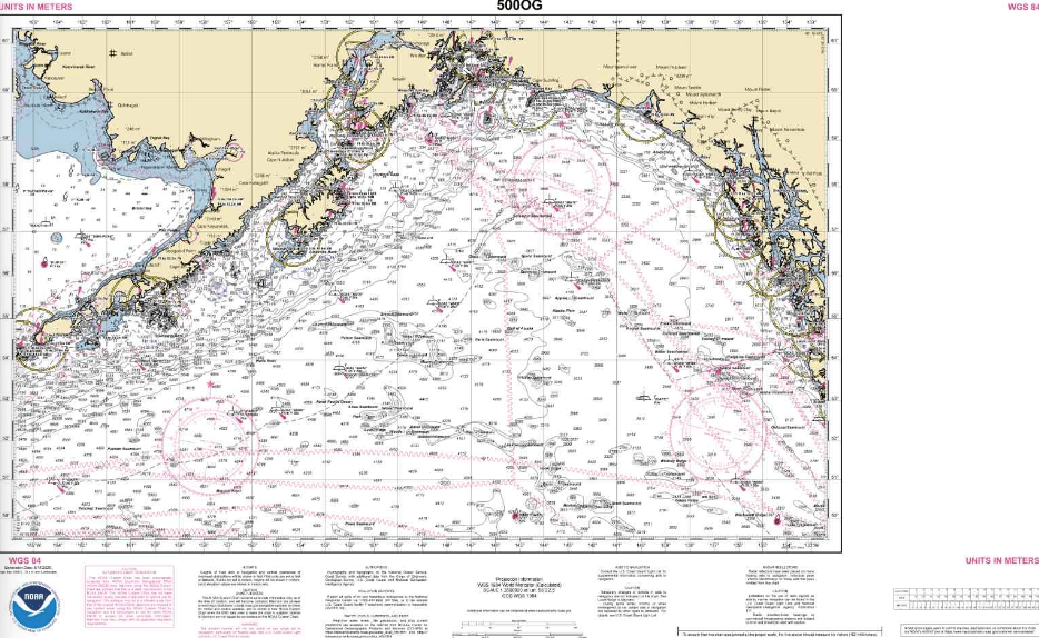 NOAA Nautical Chart 500: West Coast Of North America Dixon Ent To Unimak Pass
